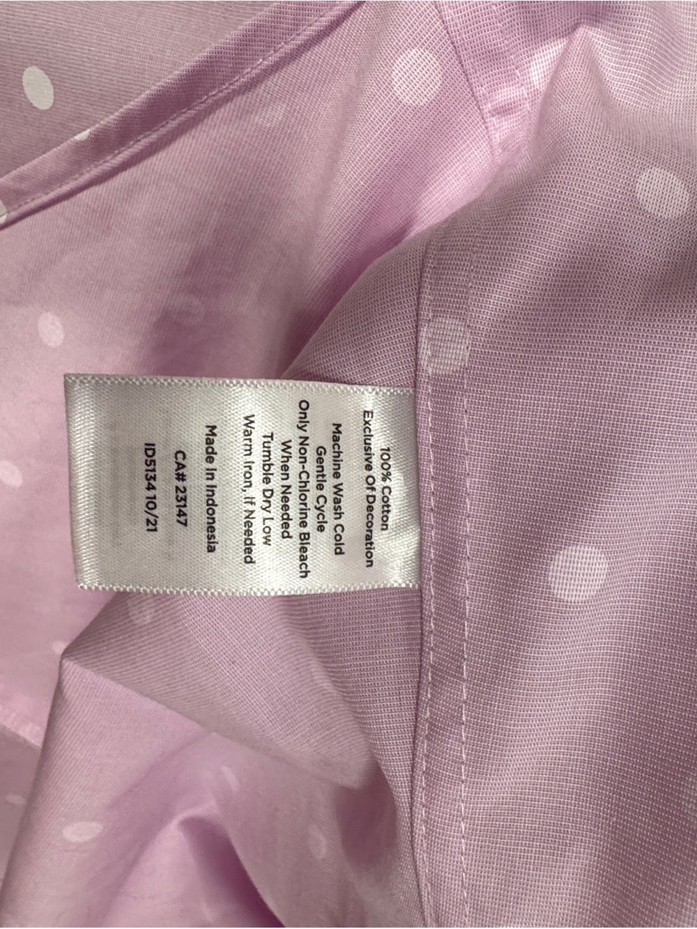 Talbots Pink Polka Dot Non-Iron Button-Down Shirt - Picture 4 of 4